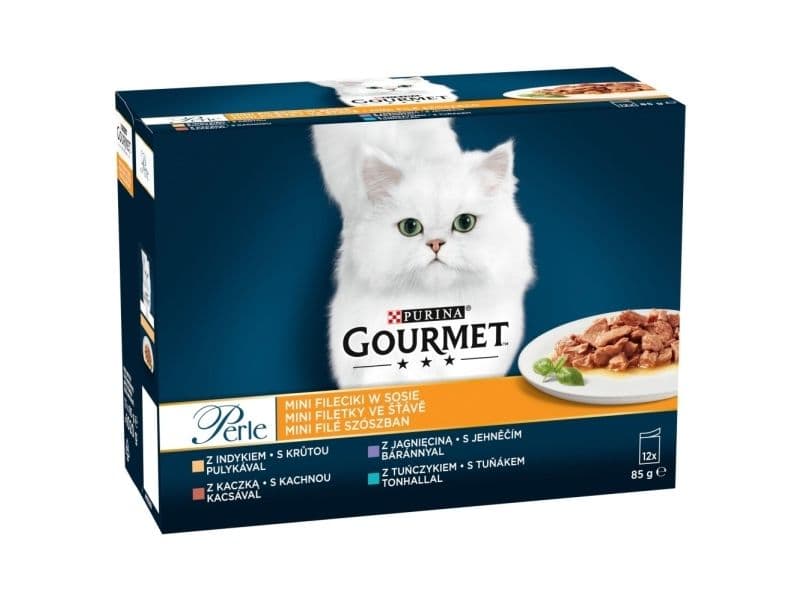 PURINA Gourmet Perle Duck, turkey, lamb, tuna - vådfoder til katte - 12x85 g