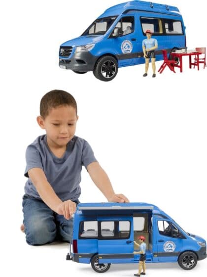 Bruder MB Sprinter Camper med sjåfør og tilbehør 02684