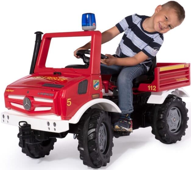 Rolly Toys rollyUnimog: Mercedes Benz brannbil med pedaler og lys