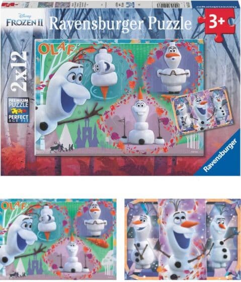 Ravensburger Disney Frozen puslespill 2x12 brikker - Alle elsker Olaf