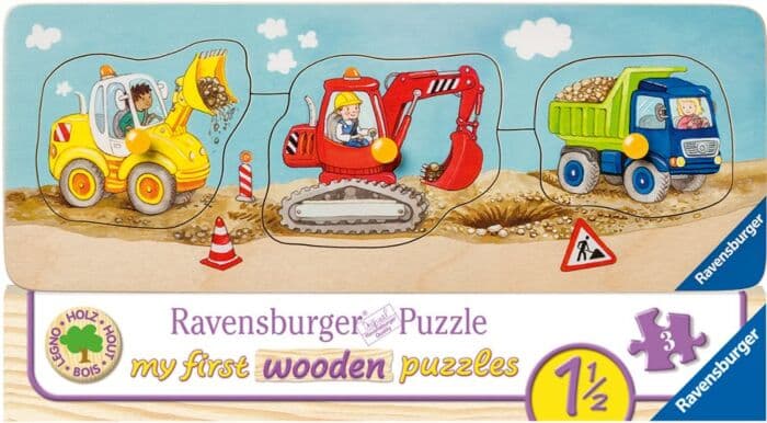Ravensburger anleggsmaskiner knottepuslespill 3 brikker - puslespill i tre