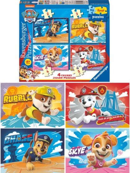 Ravensburger Mitt første puslespill 2, 3, 4 og 5 brikker - Paw patrol