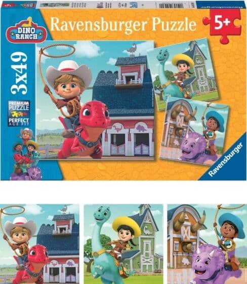 Ravensburger Dinogården puslespill 3x49 brikker