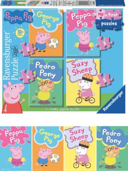 Ravensburger Mitt første puslespill 2, 3, 4 og 5 brikker - Peppa Gris