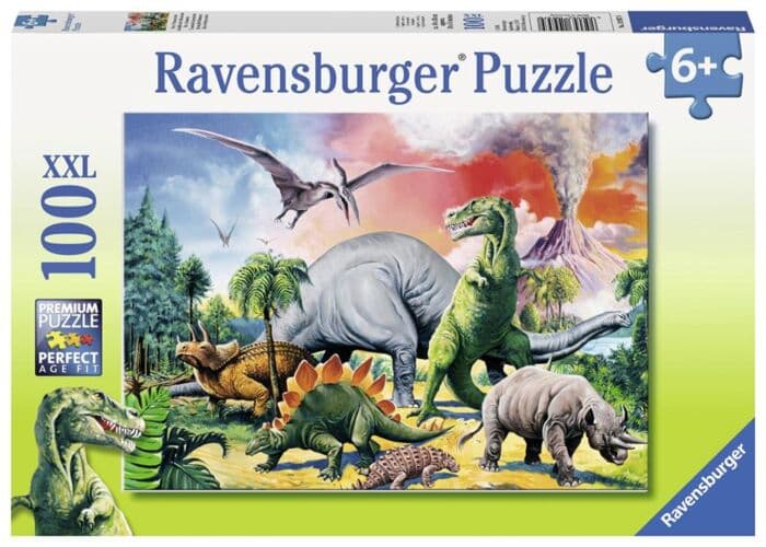 Ravensburger XXL puslespill 100 brikker - dinosaurer og vulkanutbrudd