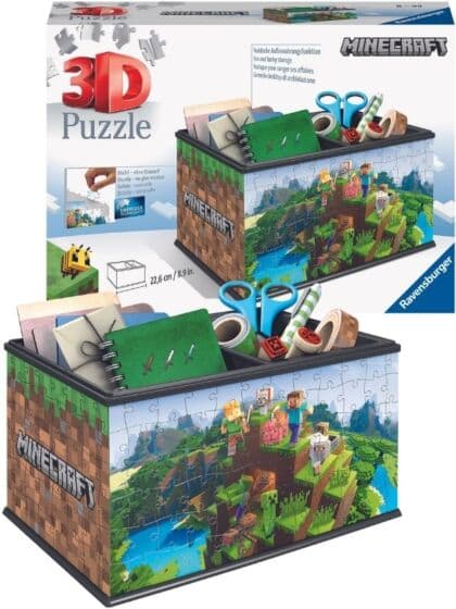 Ravensburger Minecraft 3D puslespill 216 brikker - skattkiste oppbevaringsboks