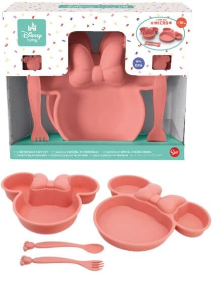Disney Baby Minni Mus spisesett i silikon – mikrobølgesikkert