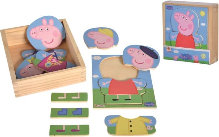 Peppa Gris puslespill - kle opp Peppa med puslebrikker