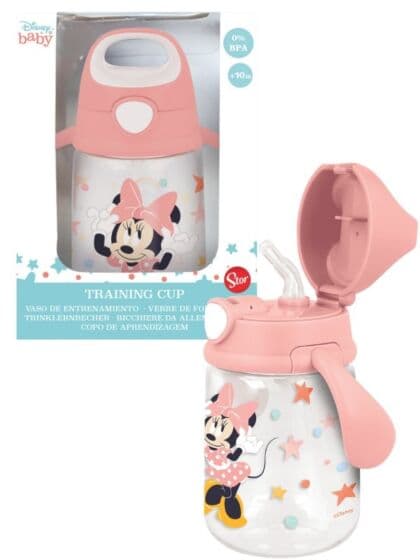Disney Minni Mus drikkeflaske med pop-up sugerør - 370 ml