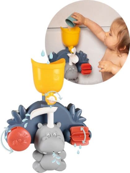 Smoby Little Smoby Flodhest badeleke med vannhjul og hellekopper