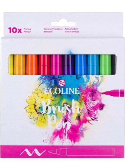 Talens Ecoline Brush Pen Primary - 10 tusjpenner med penselspiss