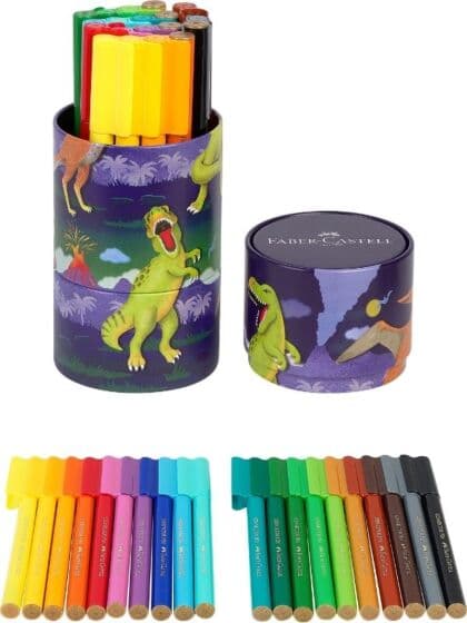 Faber-Castell tusjer i dinosaur-beholder - 20 farger