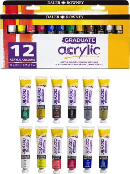 Daler Rowney Graduate akrylmaling i tube - 12 farger