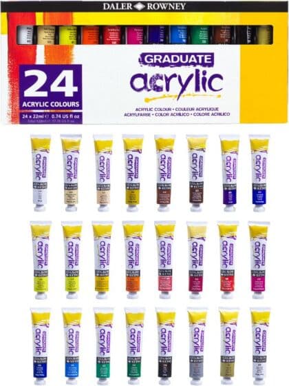 Daler Rowney Graduate akrylmaling i tube - 24 farger