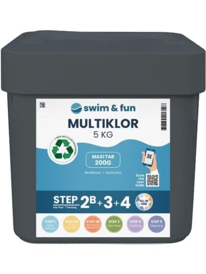 Swim & Fun MultiKlor Maxi Tab 200 g 5 kg – Klor tabletter til basseng