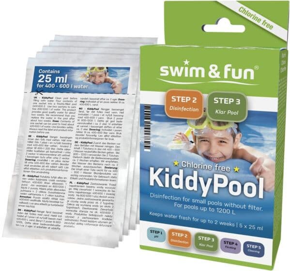 Swim & Fun KiddyPool klorfri vannpleie til plaskebasseng - 5x25 ml