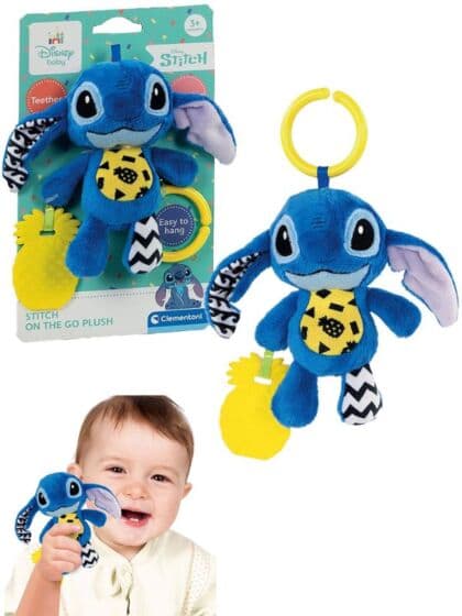 Clementoni Disney Baby Stitch – myk og sensorisk rangle til reise