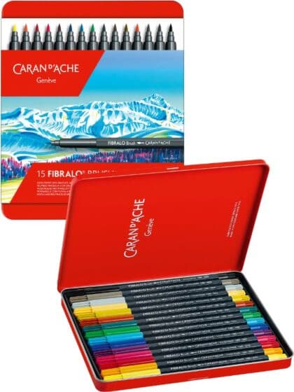 Caran d'Ache Fibralo vannbasert tusj - 15 farger