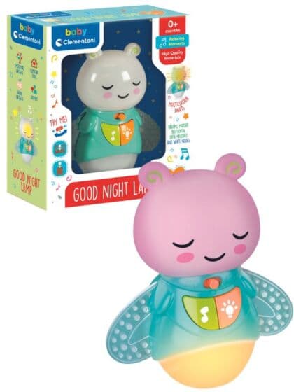 Clementoni Good Night Ildflue Nattlampe med musikk og bakgrunnsstøy