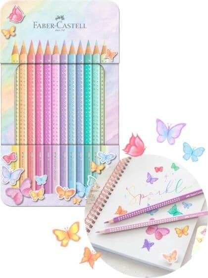 Faber-Castell fargeblyanter med ergonomisk form - 12 pastellfarger