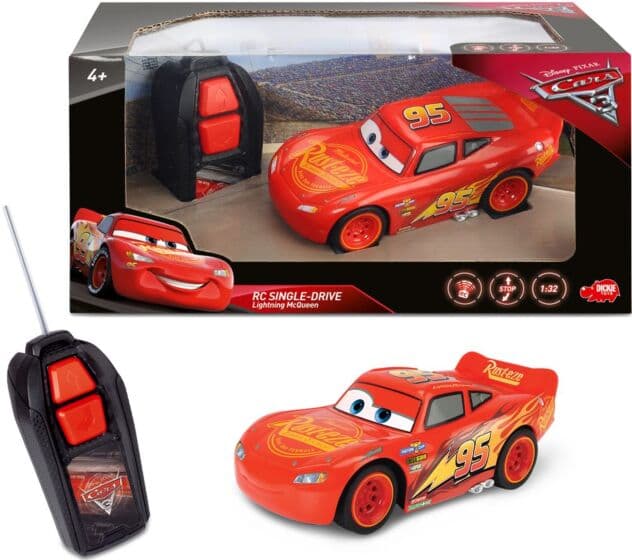 Disney Cars RC Single Drive - radiostyrt bil Lynet McQueen - 27 Mhz - 14 cm
