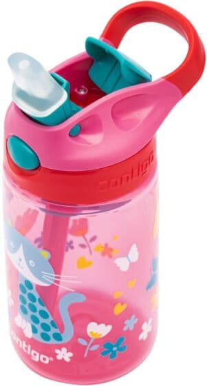 Contigo Gizmo Flip 420 ml drikkeflaske - rosa med katt
