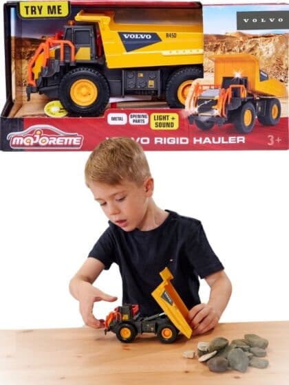 Majorette Volvo dumper lastebil med lys og lyd - 20 cm lang