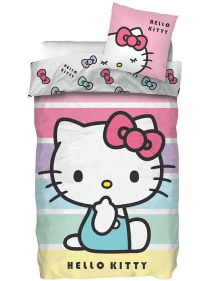 Hello Kitty Sengesett i bomull - 140 x 200 cm