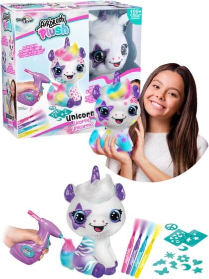 Style 4 Ever Airbrush Plush Unicorn - Spray farge på enhjørning-bamsen med airbrush
