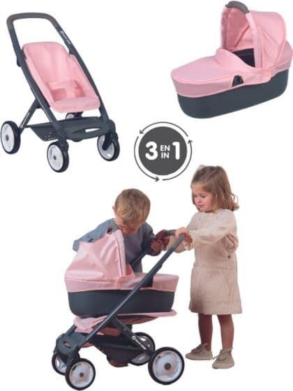 Smoby Maxi-Cosi Quinny kombivogn til dukke - lys rosa