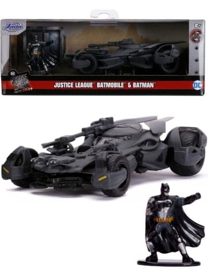 Batman Justice League Batmobile bil med actionfigur i metall - 13 cm