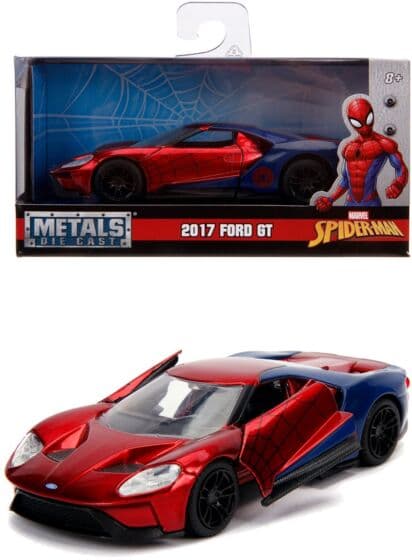Marvel SpiderMan 2017 Ford GT 1:32 die-cast metallbil - 12 cm