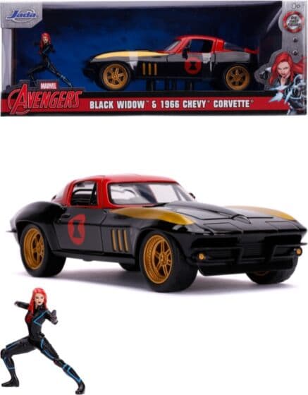 Marvel Avengers Black Widow Chevy 1966 bil med figur - 17,5 cm lang