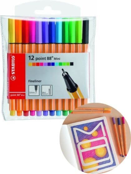 STABILO ® point 88® fineliner Arty cardboard wallet of 24 colors