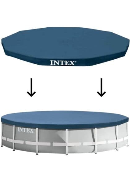 Intex Pool Cover - overtrekk med dreneringshull til runde rammebasseng 457 cm