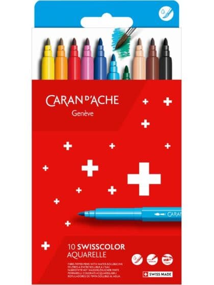 Caran D'Ache Swisscolor fargetusjer - 10 vannfarger