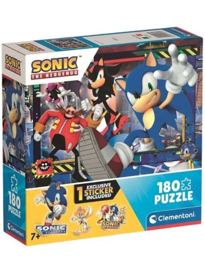 Clementoni Sonic puslespill 180 brikker – inkluderer klistremerke