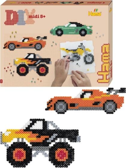 Hama Midi Kjøretøy eske med 4000 perler og perlebrett