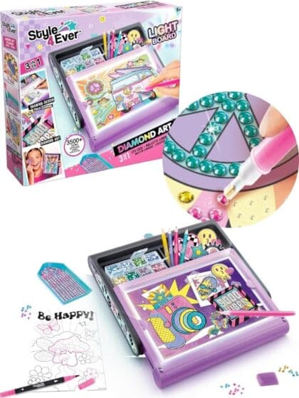 Style 4 Ever 3i1 tegnebrett med led og perlekunst