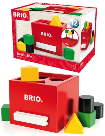 BRIO klassisk putteboks med 7 klosser - rød - 30148