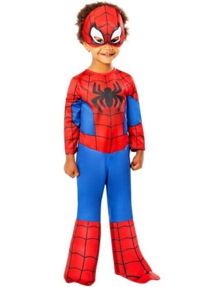 Spidey Classic kostyme - 3-4 år - 104 cm - heldrakt med maske