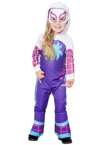 Ghost Spider Classic kostyme - 2-3 år - 98 cm - heldrakt med maske