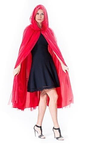 Halloweenkappe til voksen 114cm - rød