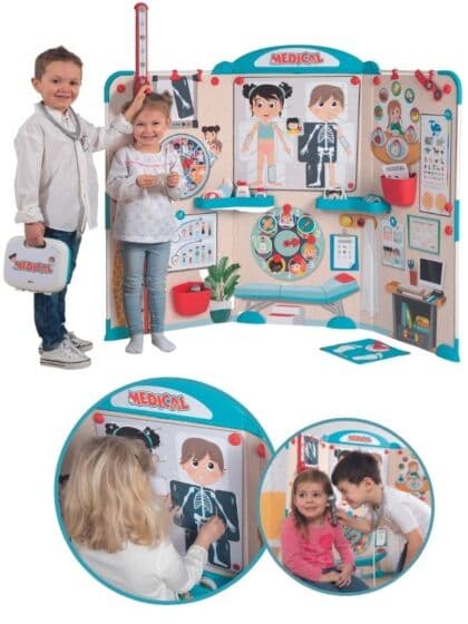 Smoby legekontor med masse funksjoner og utstyr - 65+ deler