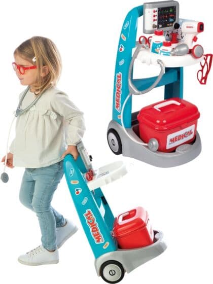 Smoby elektronisk medisinvogn lekesett med tilbehør