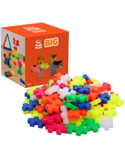 Plus Plus Big Neon Mix - byggesett med 100 brikker