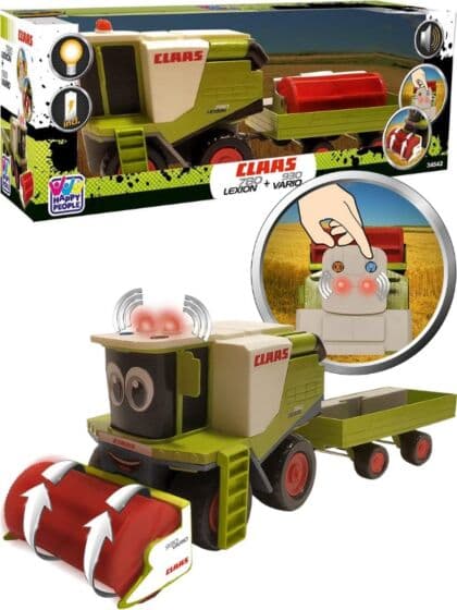 Happy People Claas Kids Lexion 780 Skurtresker med henger - med lys og lyd