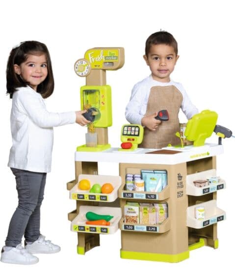 Smoby Fresh Market lekebutikk med handlekurv og masse tilbehør