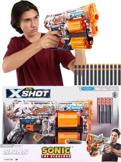 Zuru X-Shot Skins Sonic Dread Retro blaster - 12 dartpiler