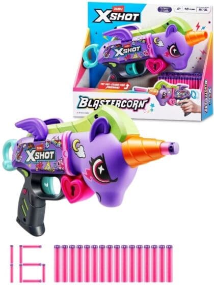 ZURU XShot Blastercorn Dark Unicorn blaster med 16 piler